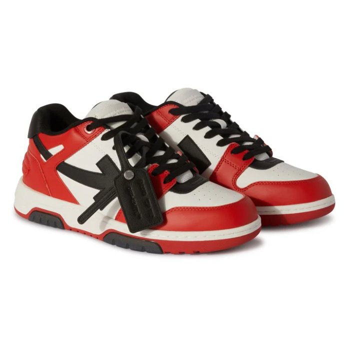 OFF-WHITE Out Of Office Low Tops Black White Red - HYPE ELIXIR