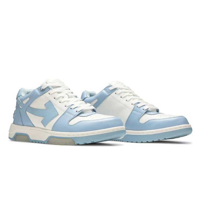 Off-White Out Of Office Calf Leather White Baby Blue - HYPE ELIXIR