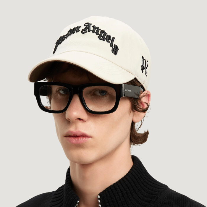 Palm Angels Embroidered Curved Logo baseball cap white