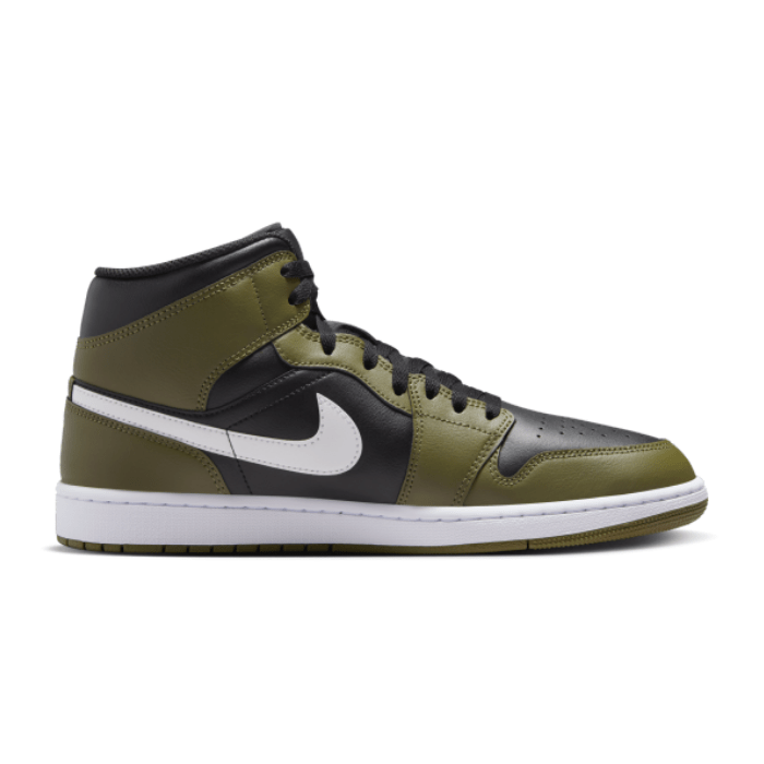 Air Jordan 1 Mid Black White Olive