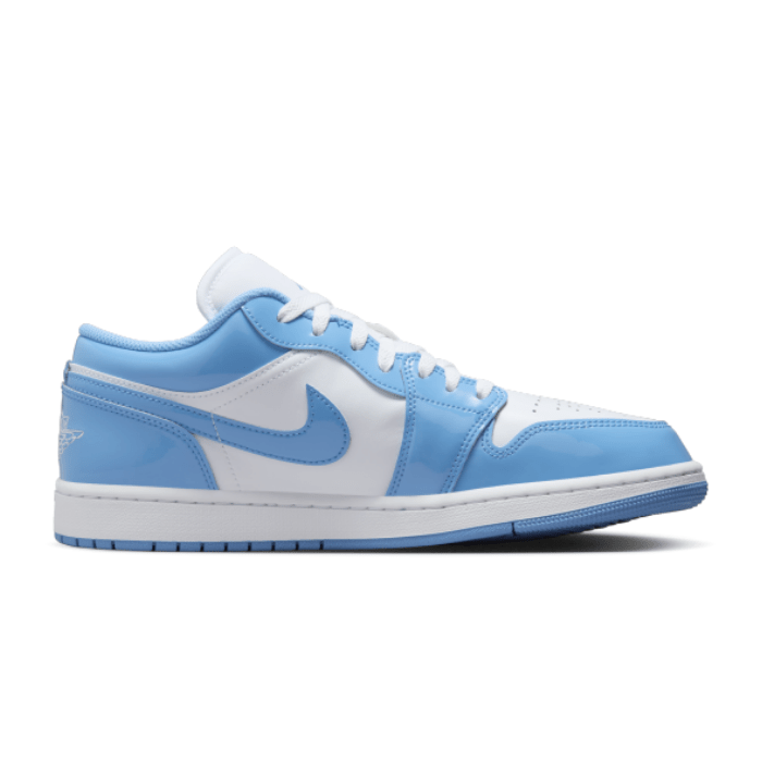 "Air Jordan 1 Low SE White Legend Blue sneakers by Hype Elixir – sleek low-top design with a clean white and Legend Blue colorway for a fresh, sporty look."