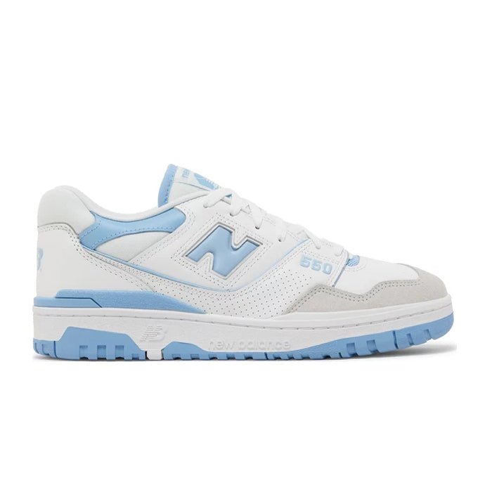 New Balance 550 White Blue Haze Rain Cloud - HYPE ELIXIR one stop destination for authentic palm angels t-shirt