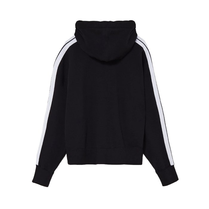 Palm Angels Stripe-Detail Zip-Up Hoodie Black/White - HYPE ELIXIR one stop destination for authentic palm angels t-shirt