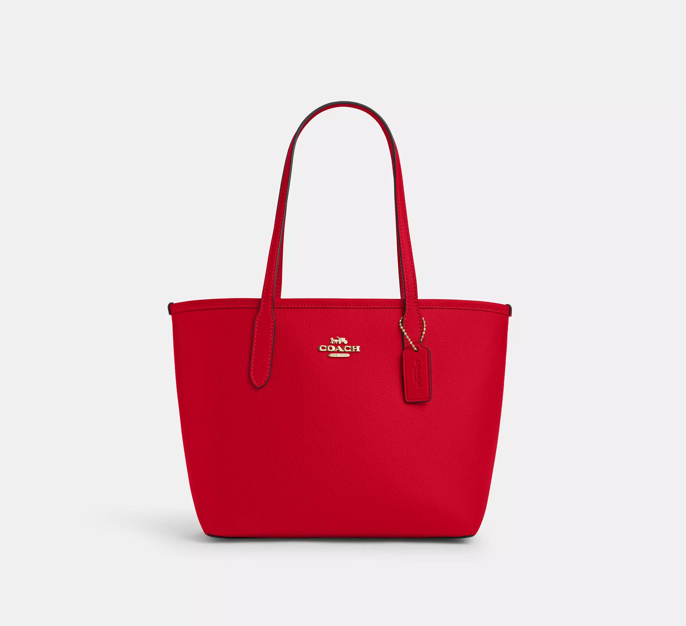 Coach Small City Tote Bag Bold Red