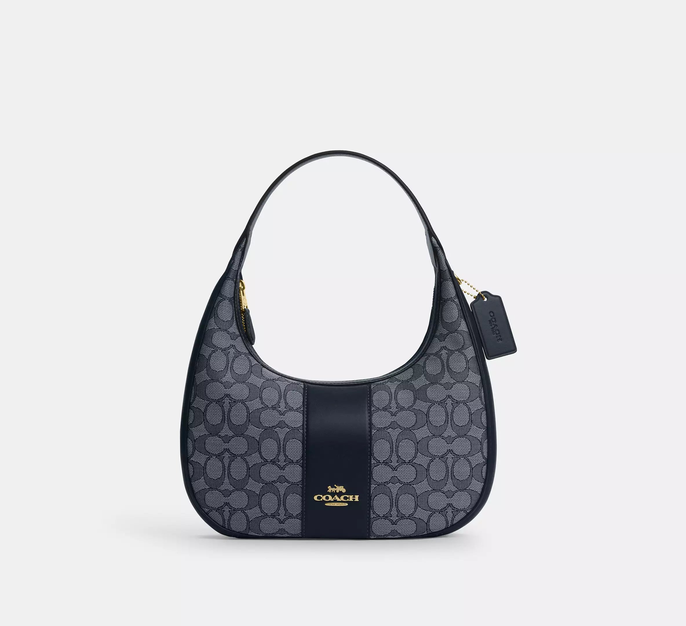 Coach Carmen Shoulder Bag In Signature Jacquard Midnight Navy