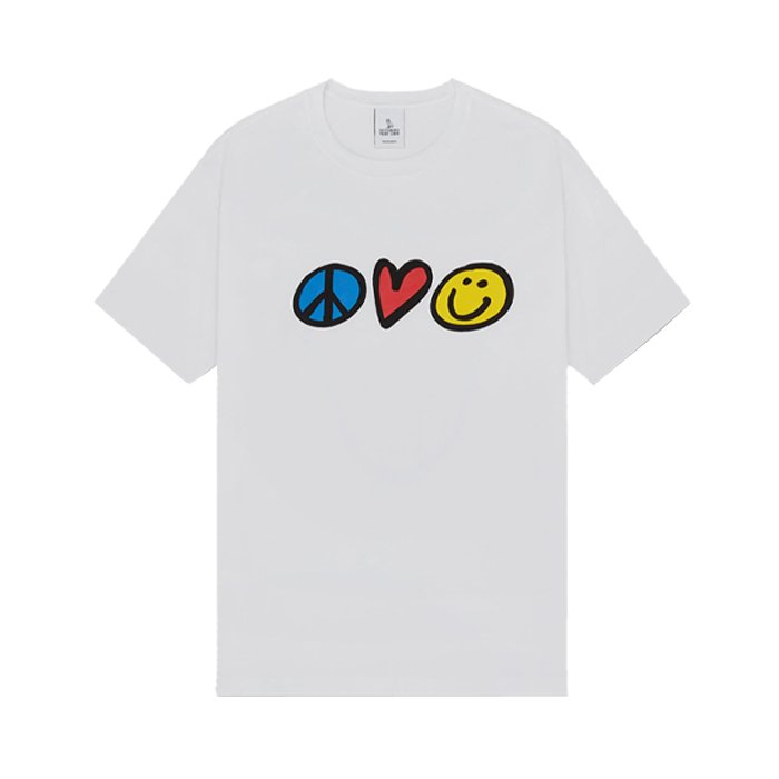 Ovo Peace Love Happiness T-shirt White